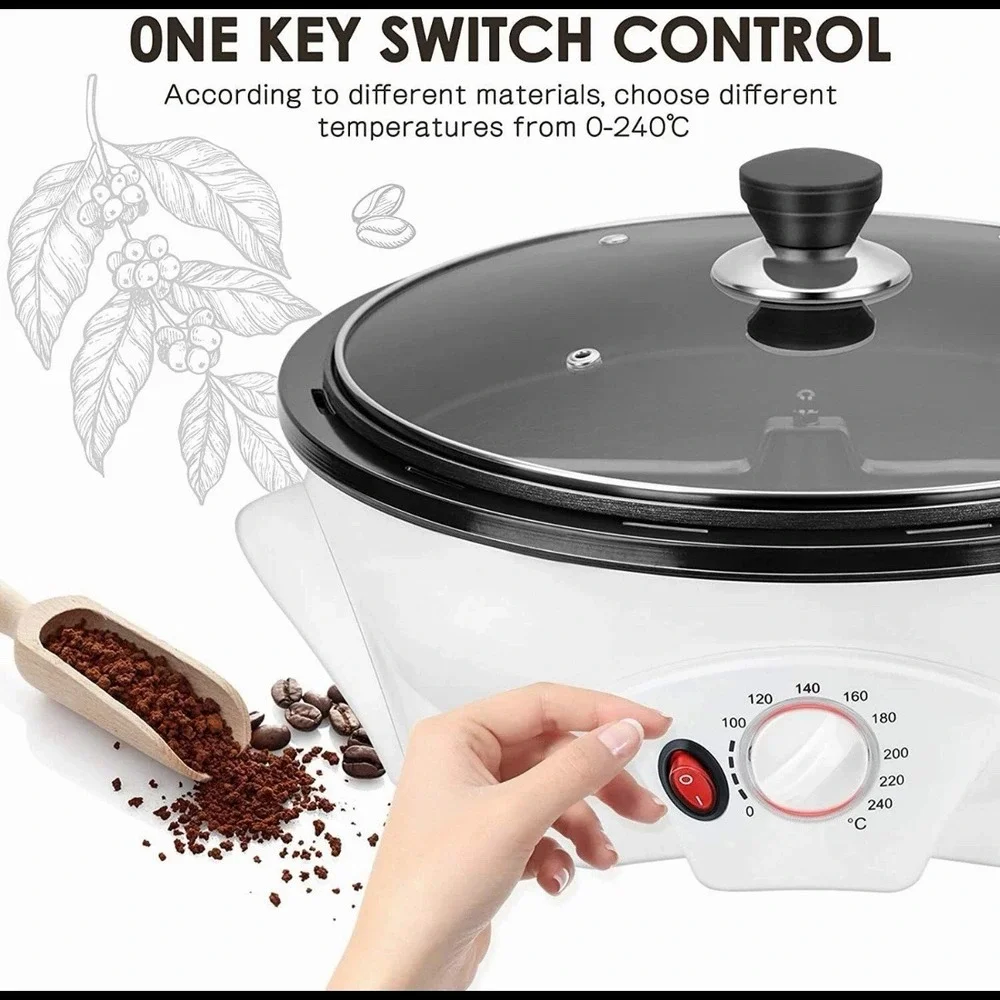 110V Electric Coffee Roaster Machine 800g Coffee Bean Roaster for Home Use NOB
